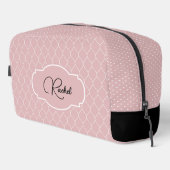 Name || Pale Blush Pink Stylish Trellis Pattern Toilettasje (Rechterhoek)