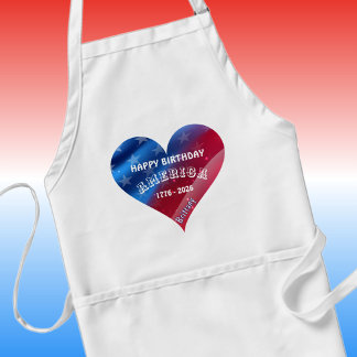 Name || Patriotic Heart Happy Birthday America Standaard Schort