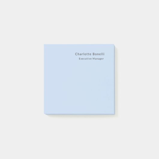 Name Professional Modern Minimalist Blue  Post-it® Notes (Voorkant)