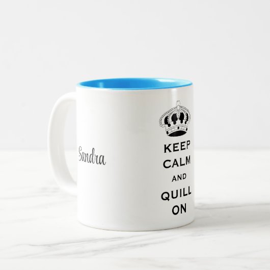 Name, Quilling Keep Calm Classic Two-Tone Mug (Devant gauche)