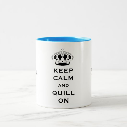 Name, Quilling Keep Calm Classic Two-Tone Mug (Centre)