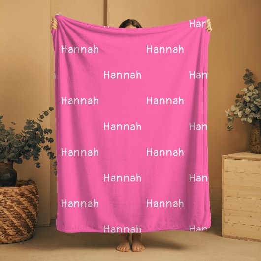Name Sherpa Blanket Pink Personalized Custom Girl Fleece Deken