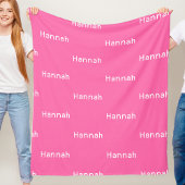 Name Sherpa Blanket Pink Personalized Custom Girl Fleece Deken