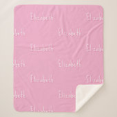 Name Sherpa Blanket Pink Personalized Custom Girl Sherpa Deken (Voorkant)