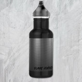 Name, Shiny Metal Grid Effect on 18oz Black Waterfles
