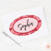 Name Sticker Personalized Pink Floral (Envelop)