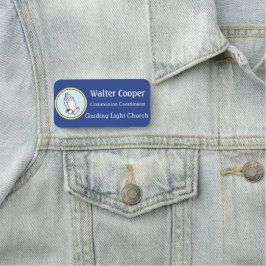 Name Tag Praying Hands or Your Logo Usher Greeter