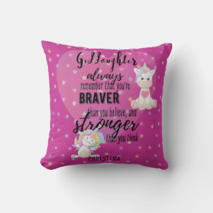 Named GODDOCHTER Motivatie Spreuk Eenhoorn Roze Kussen