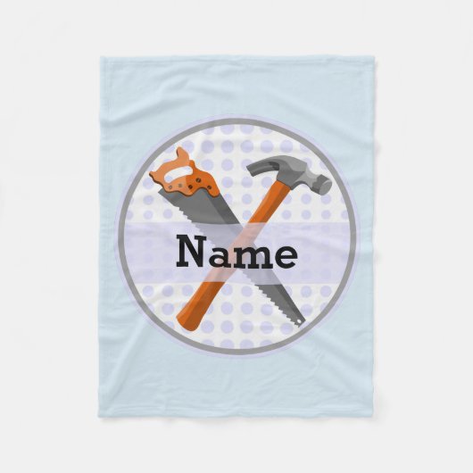 Named Personalized Tools ontwerp voor jongens. Fleece Deken (Voorkant)