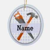 Named Personalized Tools ontwerp voor jongens. Keramisch Ornament (Links)