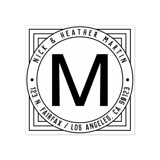 Namen, Achternaam Initiaal & Retouradres Modern Rubberstempel (Afrduk)