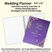 Namen & datum paarse mauve bloemen & wit toevoegen planner