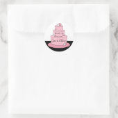 Namen Datum Roze Taart Bruiloft Sticker (Tas)