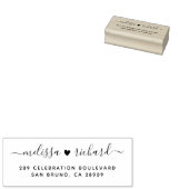 Namen en aangepaste retouradres voor het weddensch 	rubberstempel (Gestempeld)