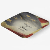 Namen en datum van de Amerikaanse vlag Papieren Bordje (Gebogen)