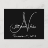 Namen en Initiaal Monogram Huwelijksaankondiging Aankondigingskaart (Voorkant)