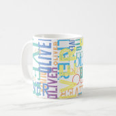 Namen gerepliceerd | Kleurenpatroon typografie Koffiemok (Voorkant links)