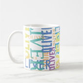 Namen gerepliceerd | Kleurenpatroon typografie Koffiemok (Links)