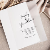 Namen in Calligraphy Script Wedding Vellum Uitnodigingen