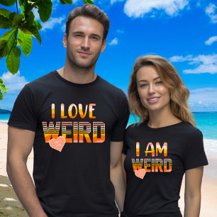 Namen in Hart Schattige Retro Bijpassend Paar Ik L T-shirt