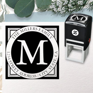 Namen, initiële achternaam & retouradres zelfinktende stempel