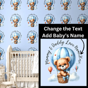 Namen Liefde Baby Naam - Schattige Teddybeer op bl Behang
