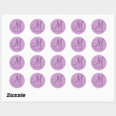 Namen Monogram Mauve Bruiloft gunst Stickers (Vel)