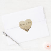 Namen op het zand persoonlijke huwelijk hart sticker (Envelop)