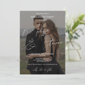 Namen script kalligrafie wit verloving foto kaart (Staand voorkant)