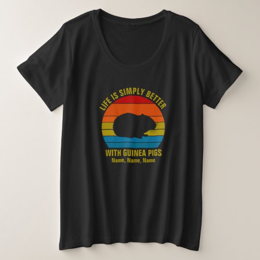 Namen toevoegen Alle tekst wijzigen, beter Guinee- Grote Maat T-shirt (Design voorkant)