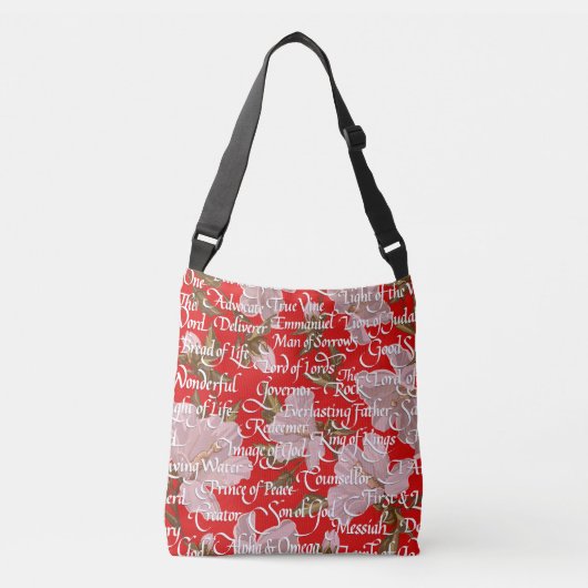 Namen van Christus Calligrafie | Rood | Crossbody Tas (Voorkant)