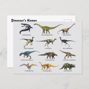 Namen van dinosaurussen feestdagenkaart