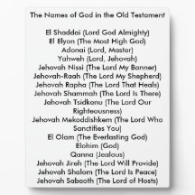 Namen van God 8 x 10 Tabletop Foto Plaque