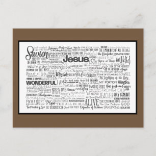 Namen van God Brown White Briefkaart