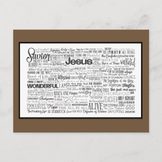 Namen van God Brown White Briefkaart