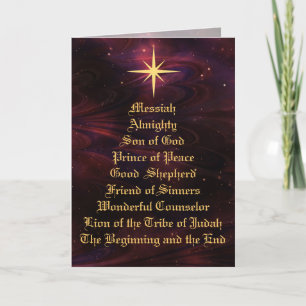NAMEN VAN GOD - Christelijke kerstKaart Feestdagen Kaart