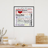 Namen van God-Subway Art Poster (Keuken)