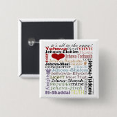 Namen van God-Subway Art Vierkante Button 5,1 Cm (Voorkant /achterkant)