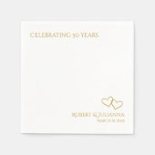 Namen van het koppel gouden harten 50ste verjaarda servet (Voorkant)