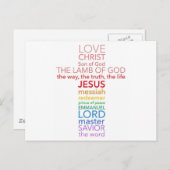Namen van Jesus Cross Briefkaart (Voorkant / Achterkant)