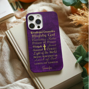 Namen van Jesus Paarse telefoonhoesje