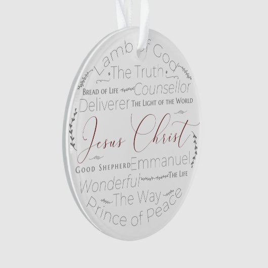 Namen van Jesus Script Typography Ornament (voorkant)