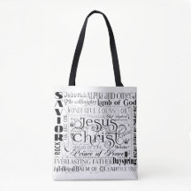 Namen van Jesus Typography Canvas tas