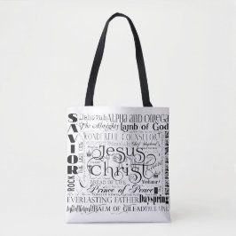 Namen van Jesus Typography Canvas tas