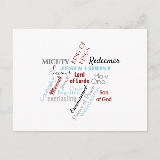 Namen van Jezus Kerstmis Briefkaart (Voorkant)