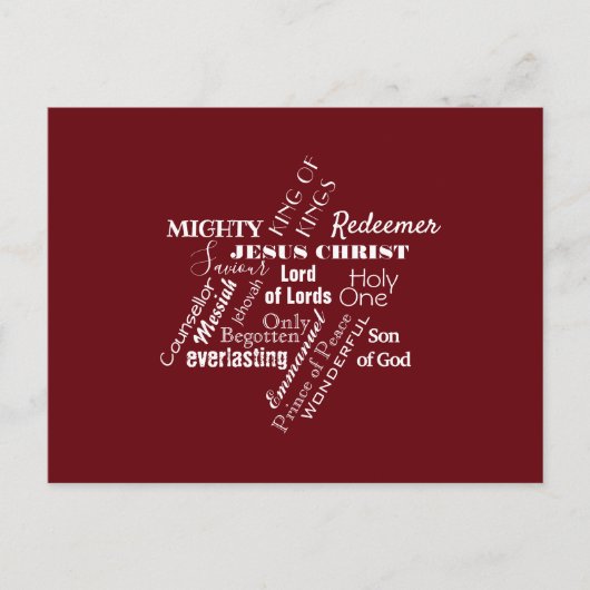 Namen van Jezus Kerstmis Briefkaart (Voorkant)