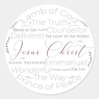 Namen van Jezus Script Typografie Sticker