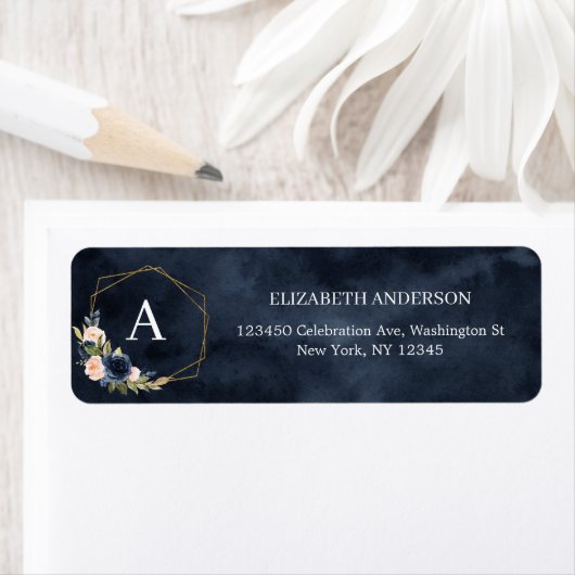 Namen van marinemonogrammoonmonogram met platte bl etiket (Insitu)