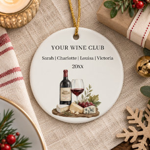 Namen van wijnclubleden keramisch ornament