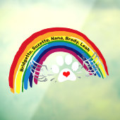 Namen voor aangepaste overschrijdende regenboogbru raamsticker (Vel 3)